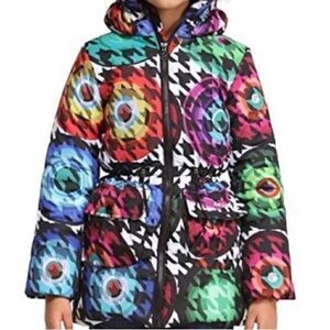 Desigual Multicolor Puffer Jacket, 13/14. Easily fits XS Woman. S…